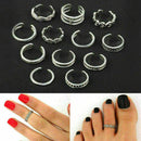 12Pcs/SET Fashion Retro Jewelry Adjustable Open Toe Ring Finger Foot_Rings G5U2