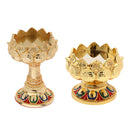 Tibet Buddhist Lotus Butter Candle Light Lamp Holder Base Burner 4.5x4.5cm