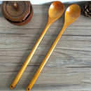 Long Spoons Wooden1 Pieces Korean Style 13 inches Natural Wood Long Handle Round