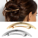2x Automatic French Hair Barrette Tube Hairpin Ponytail Holder Smooth Clips