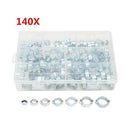 140Pcs Double Ear O Clips Clamps Steel Zinc Plated Assortment For Hydraulic