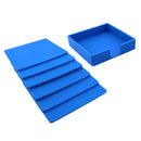Silicone Wine Coasters Square Placemat Non Spill Lid Mug Cup Drink Mat Blue