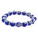 5X(Round Evil Eye Lampwork Rhinestone Crystal Bracelet 0.39" X6D6)