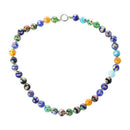 millefiori glass bead necklace chain 10 mm round A6D3