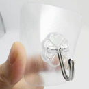 10pcs Nail Free Adhesive Transparent Reusable Heavy Duty Wall Hook for Ha D O3L7