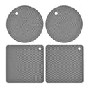 4 Pack Non-Slip Silicone Trivet Mat Heat Resistant Pot Holder Spoon Holder
