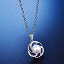 Fashion Imitation PearlCrystal Jewelry SetNecklace Earrings Rings Women GiftSEAU