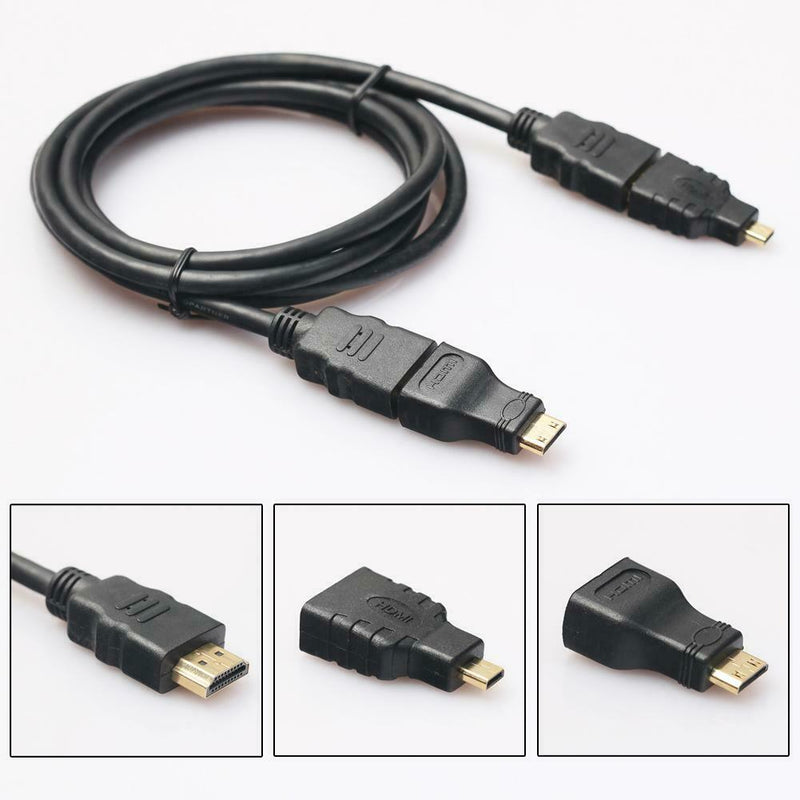 3 in 1 High Speed HDMI to Mini/Micro HDMI Adapter Cable for PC TV PS4
