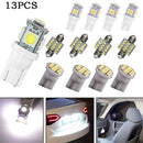 13Pcs Car White Light Interior LED Lights For Dome License Plate Lamp 12V Kit_SE