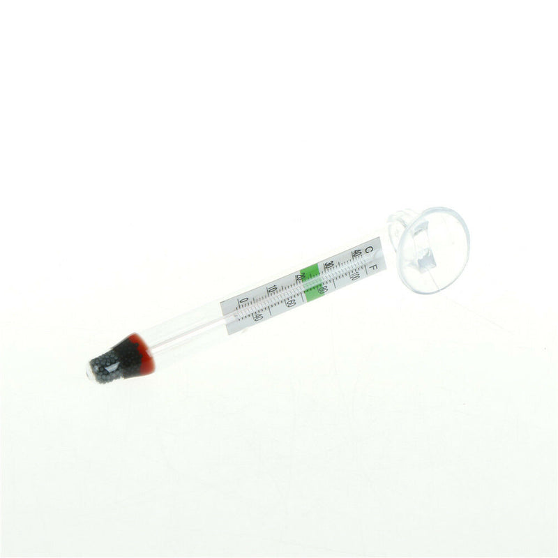 GlassTube Aquarium Fresh/Salt Fish Thermometer Temperature Submersible Suction Z