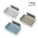 Flexible Bathroom Soap Dish Storage Holder Rack Soapbox Plate Tray Drain TGI