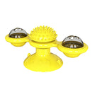 Cats Puzzle Turntable Windmill Ball Interactive Toys Pet Supplies (Yellow)