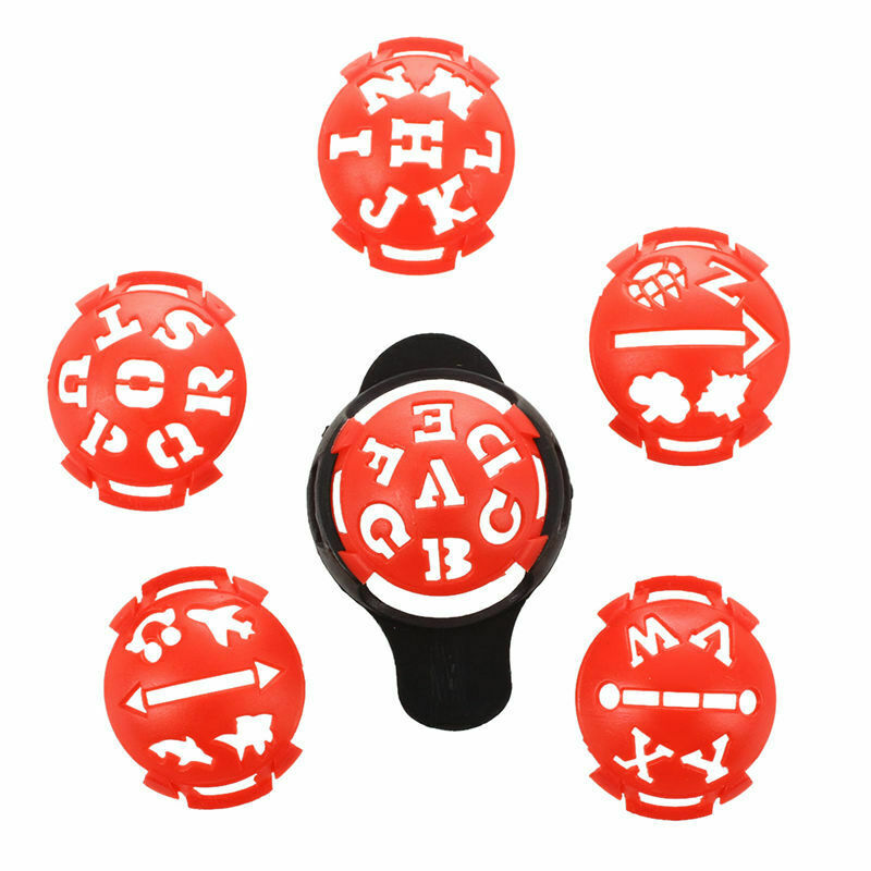 1 x Golf Ball Marker Base with Different Templates - Red and Black