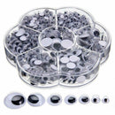 1400Pcs 4-12mm Mixed Self-adhesive Wiggly Wobbly Googly Eyes For DIY Handcraft