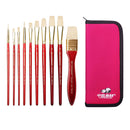 10pcs Art Acrylic Painting Brushes for Watercolor Face Body Painting with Bag