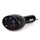 3 In 1 Digital Led Voltmeter Thermometer Monitor Dual Usb Car Charger 12V/2 P6Y2