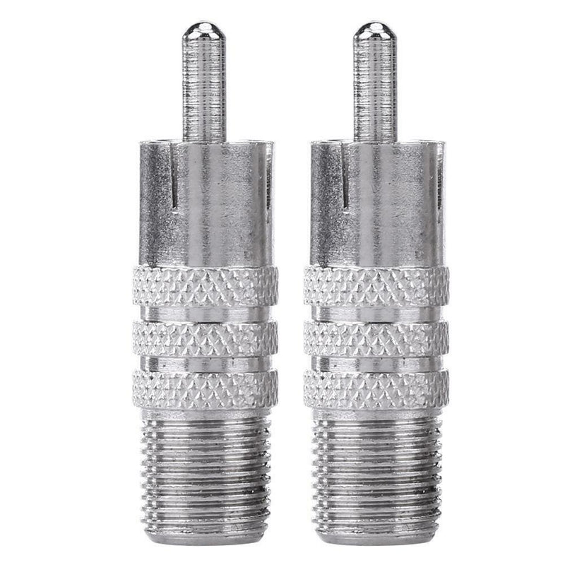 2pcs RCA Male Plug to F Female Coax Jack Adapter Connector Cable Coupler