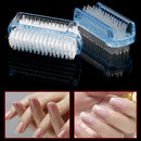 Double sided nail cleaning brush clean scrubber scrubbing bristles manicure LJ