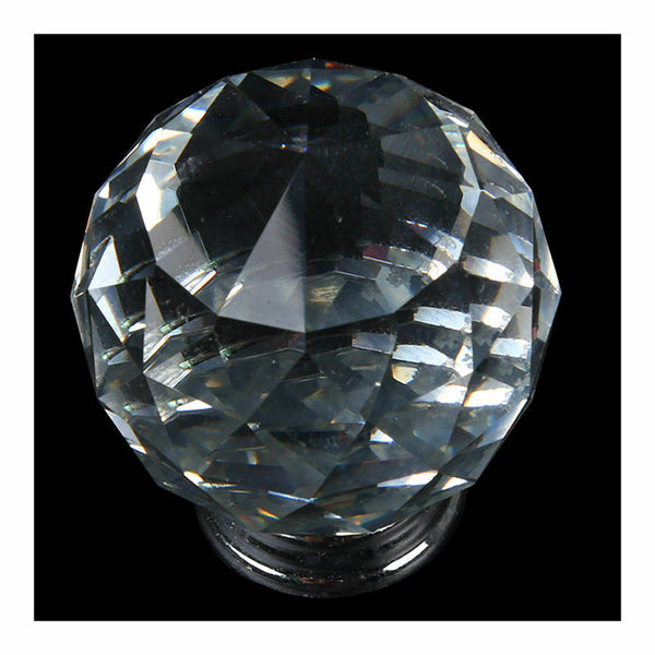 Pack of 5 40mm Crystal Glass Cabinet Knob Drawer Pull Handle Kitchen Door W R4F2