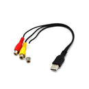 1Pcs USB to 3RCA Cable, 0.3 USB Male to 3xRCA Female Jack Splitter Cord, Audio