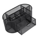 Multifunctional 9 Components Table Metal Desktop Storage Box (Black)