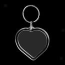 10x Clear Heart Blank Plastic Insert Photo Picture Frame Key Ring Keychain