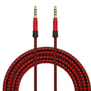 1.5M Red Nylon Braid 3.5mm Plug Male To Male Aux Extension Cable For Phone