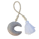 Beaded Moon Tassel Hanging Ornament Curtains Tieback for Home Shop Decor
