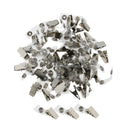100 School Office  ID Card Badge Holder Nametag Clips w/ Clear Strap