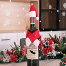 Christmas Scarf Hat Wine Bottle Set Red Wine Bag Xmas Party Tabletop DecoraS Hn