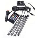 4x 9LED RGB Car Interior Atmosphere Footwell Strip Pathway Deco Floor Lamp  JC!j