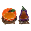 Eggplant & Pumpkin Bowls Bird Small Parrot Pigeons Cage Stand Cup