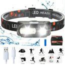 Super Bright Waterproof Head Torch Headlight LED USB Rechargeable Headlamp Fish