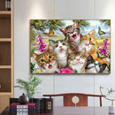 Six Cats DIY Full Drill Diamond Painting Mosaic Kits Picture Home Decor