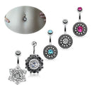 5Pcs/Set Crystal Navel Rings Belly Button Bar Ring Dangle Body Piercing Jewe3C