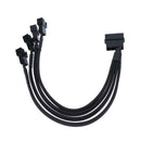 2pcs 4pin IDE Molex to 4-Port 3Pin/4Pin  Cooling Fan Splitter Power Cable