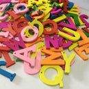 100 Pieces Colorful Wooden Letters Buttons Decoration Sewing Crafts