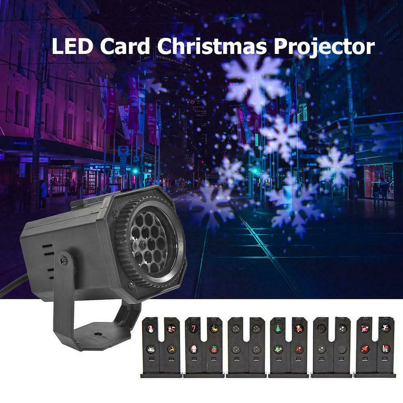 Christmas Pattern LED Projector Colorful Rotating KTV DJ Disco Lamp (EU B) A