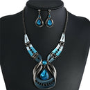 Cgic Jewelry Set Elegant Necklace Waterdrop Earrings Set Crystal Jewelry Set- OZ