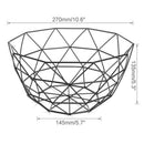 Nordic Style Fruit Basket Wire Decorated Metal Storage Basket Black Display