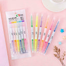 6pc/set Creative Double Headed Highlighter Gel Pen Pen Stationery Marker St P1S4