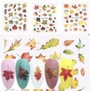 4Sheets Autumn Maple Leaf Nail Art Glitter Snowflake Sequins Spangle Flakes Tips
