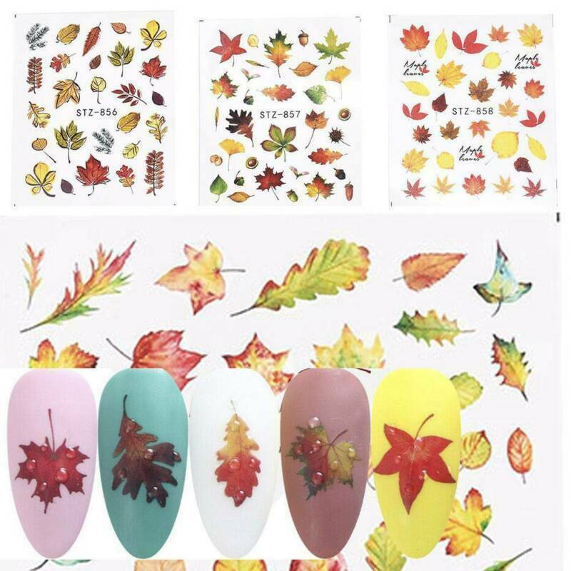 4Sheets Autumn Maple Leaf Nail Art Glitter Snowflake Sequins Spangle Flakes Tips