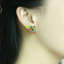 Colorful Butterfly Earrings Rhinestone Earrings Women Jewelry Accessories A