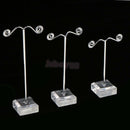 3pcs Earrings Necklace Jewelry Display Rack Metal Stand Organizer Holder