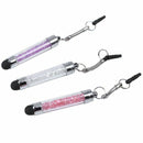 7x stylus rhinestone pencil pen touch pen multi function dustproof plug ear T1N3