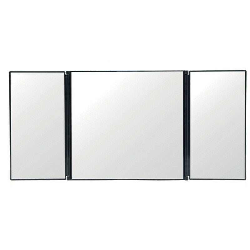 1x Car Interior Sun Visors Tri-Fold Makeup Mirror Travel Accessories ABS+Glass