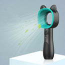 Usb Handhold Mini Cooler Fan Rechargeable Portable Leafless Fan (Black)