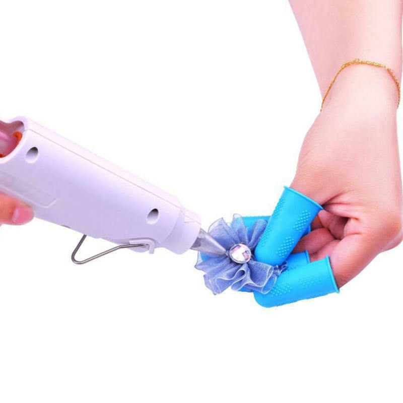 2PCS Silicone Finger Protector Sleeve Insulation Anti-skid Cover Hand Pr RQW