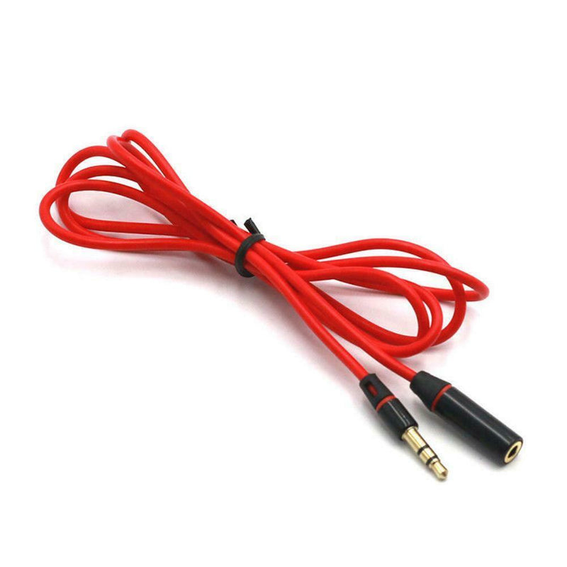3.5mm audio extension cord headphone cable male to female 1.2M industrial red